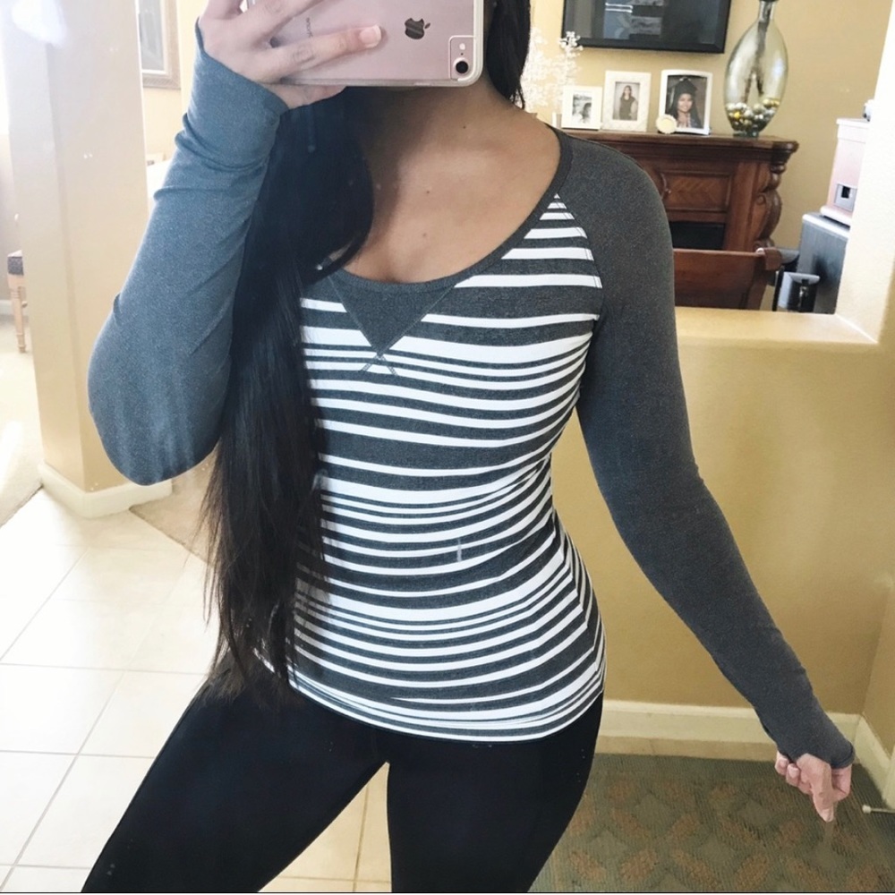 Lorna Jane striped long sleeve top